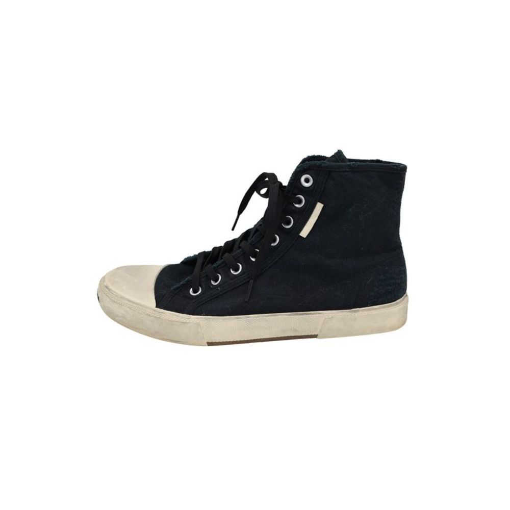 Balenciaga Paris High Top Sneakers in Black Canvas - Picture 2 of 10